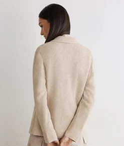 Giacca moulinè in cotone lino