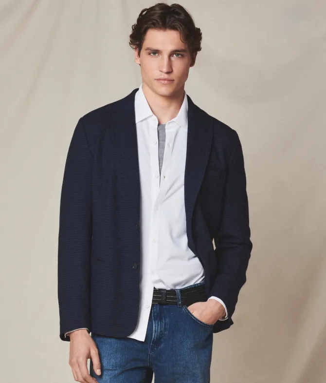 Giacca pied de poule in cashmere seta
