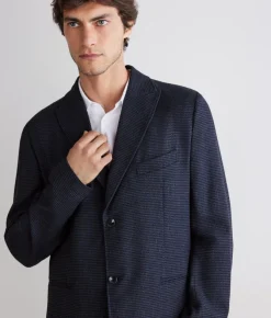 Giacca pied de poule in cashmere seta