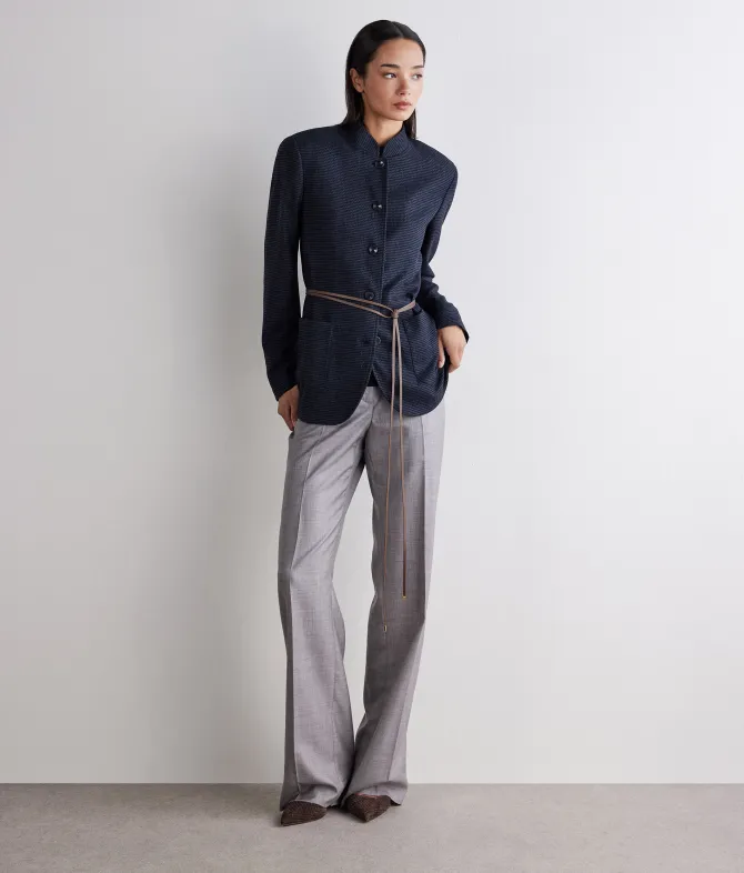 Giacca pied de poule in cashmere seta