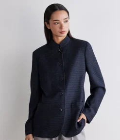 Giacca pied de poule in cashmere seta