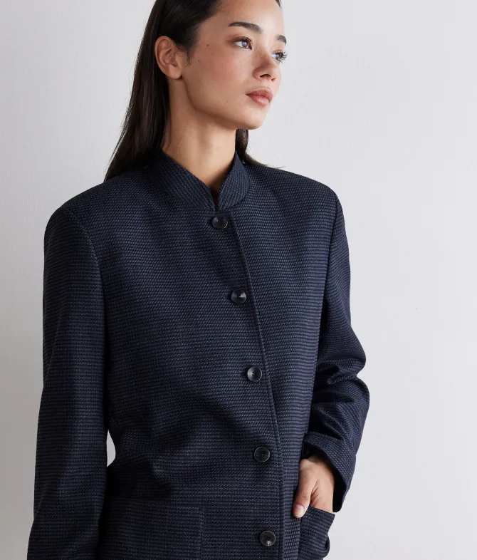 Giacca pied de poule in cashmere seta
