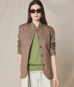 Giacca pied de poule in cashmere seta