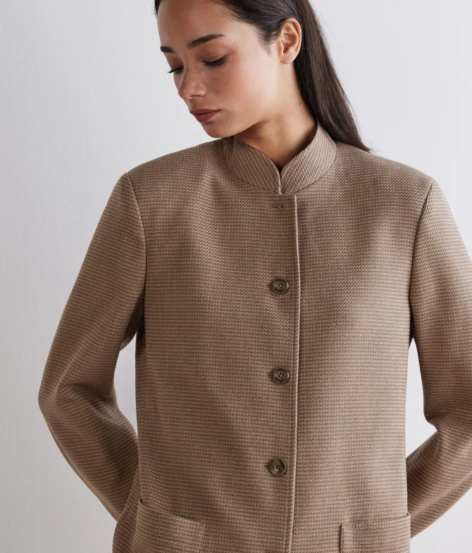 Giacca pied de poule in cashmere seta