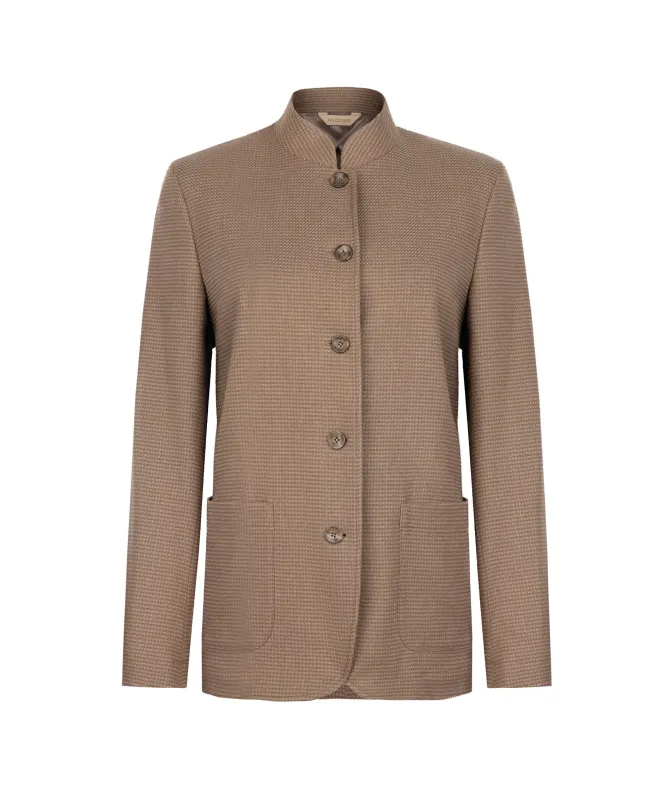 Giacca pied de poule in cashmere seta