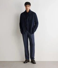 Giacca punto stoffa in lino cotone