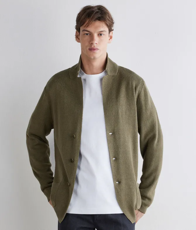 Giacca punto stoffa in lino cotone
