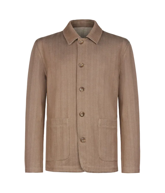 Giacca reversibile in cotone spinato