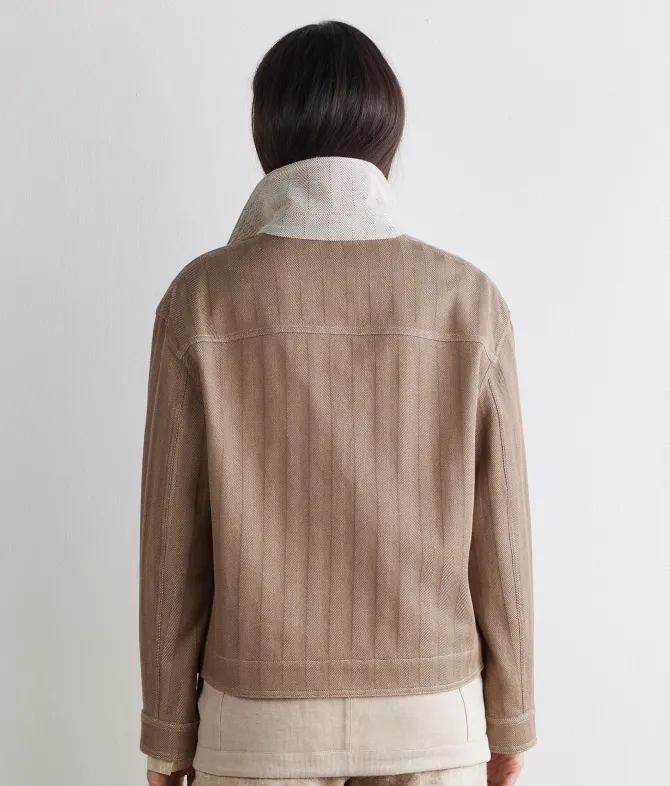 Giacca reversibile in cotone spinato