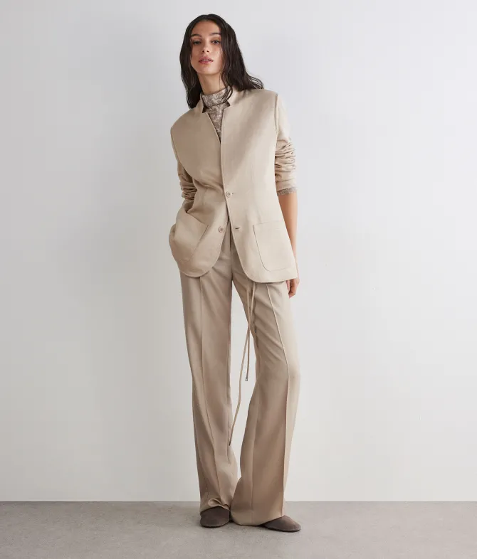 Giacca reversibile in lino e cotone