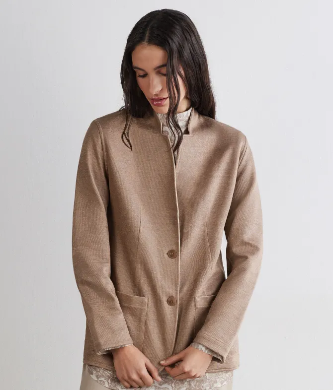 Giacca reversibile in lino e cotone