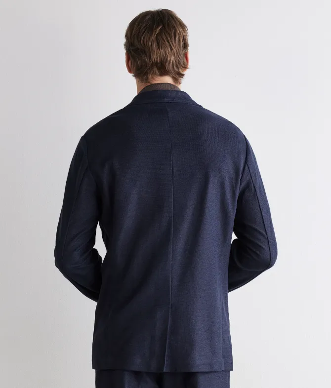 Giacca waffle in lino cotone
