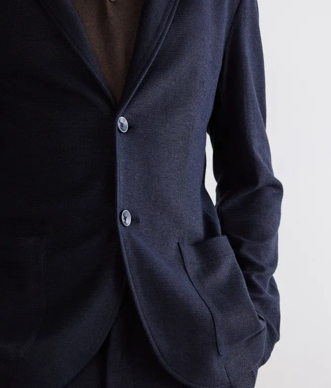 Giacca waffle in lino cotone