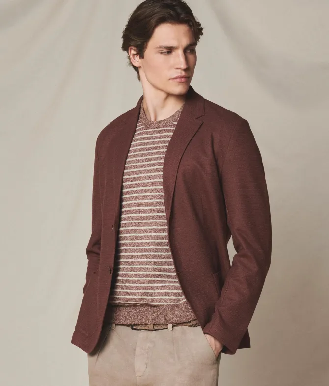 Giacca waffle in lino cotone