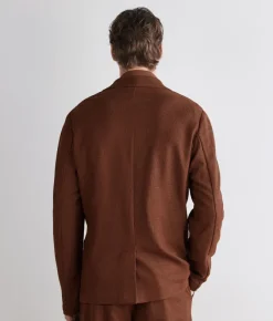 Giacca waffle in lino cotone