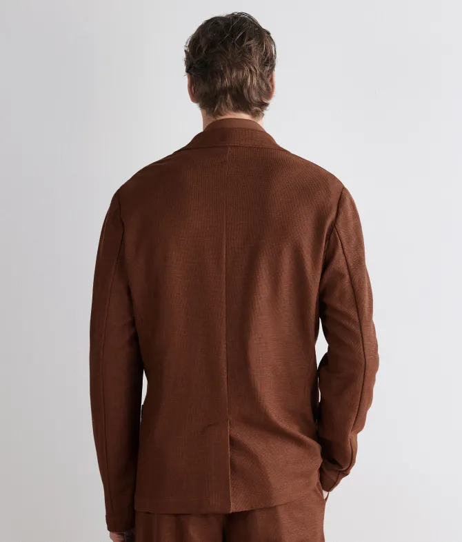 Giacca waffle in lino cotone