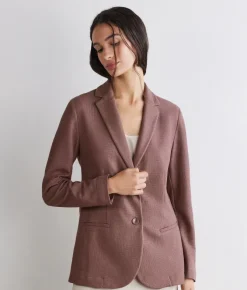 Giacca waffle in lino cotone