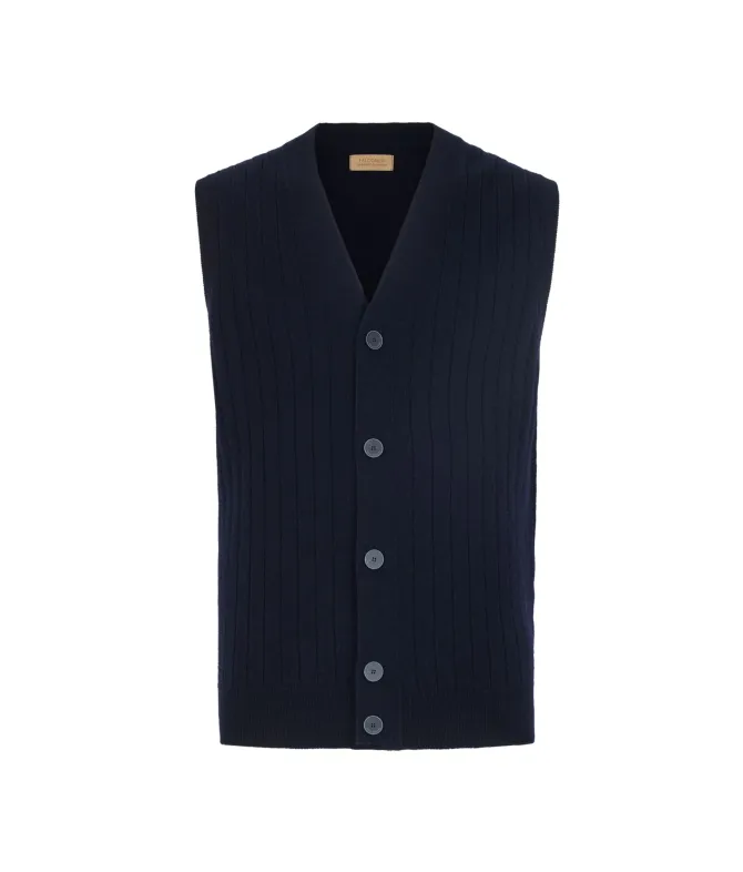 Gilet a coste in Cashmere Ultrasoft