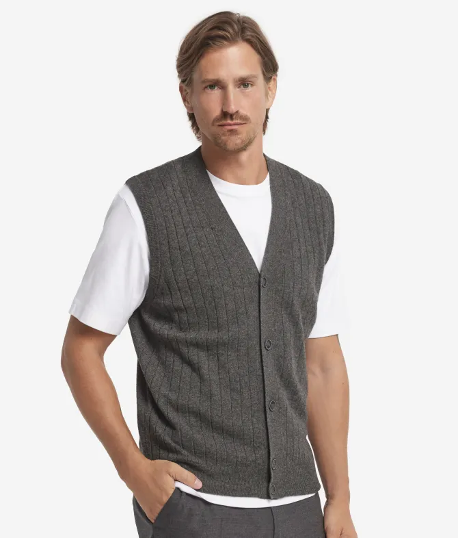 Gilet a coste in Cashmere Ultrasoft