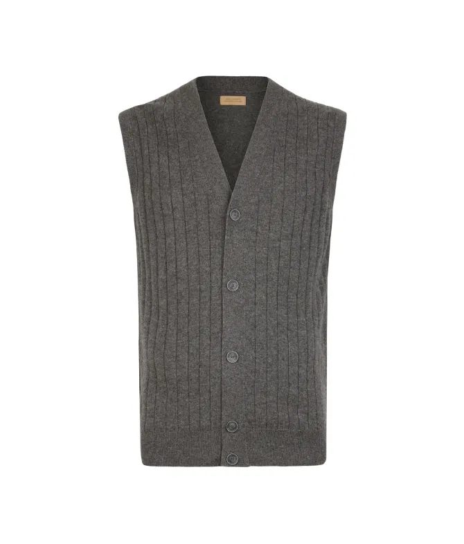 Gilet a coste in Cashmere Ultrasoft