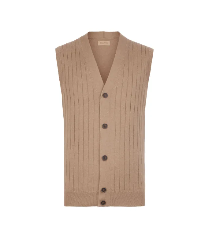 Gilet a coste in Cashmere Ultrasoft