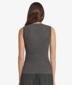 Gilet a costina in Cashmere Ultrafine
