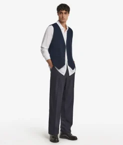 Gilet con bottoni in lana