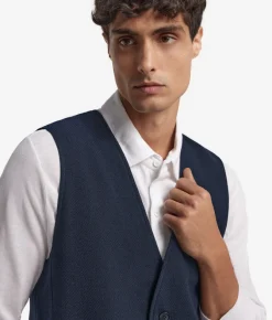 Gilet con bottoni in lana