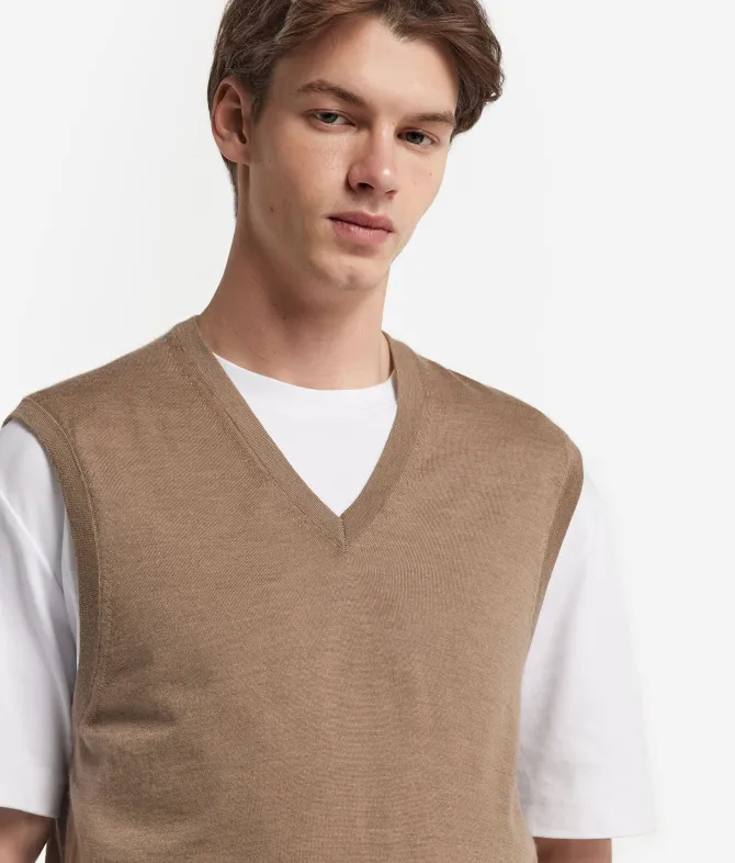 Gilet con scollo a V in Cashmere Ultrafine