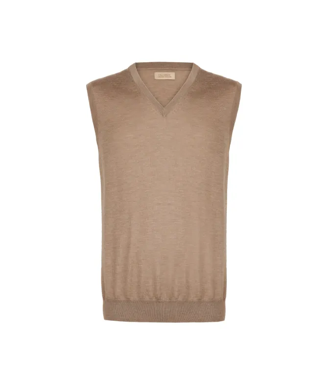 Gilet con scollo a V in Cashmere Ultrafine