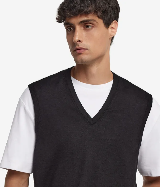 Gilet con scollo a V in Cashmere Ultrafine
