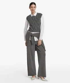 Gilet con trecce e strass in Cashmere Ultrasoft