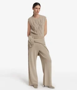 Gilet con trecce e strass in Cashmere Ultrasoft