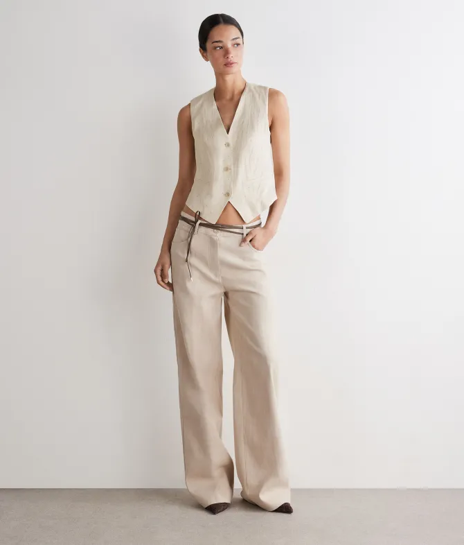 Gilet gessato paillettes
