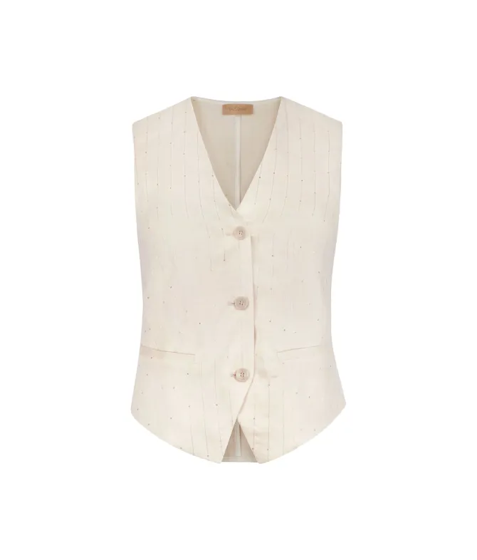 Gilet gessato paillettes