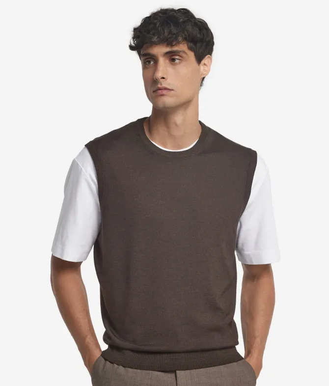 Gilet girocollo in Cashmere Ultrafine