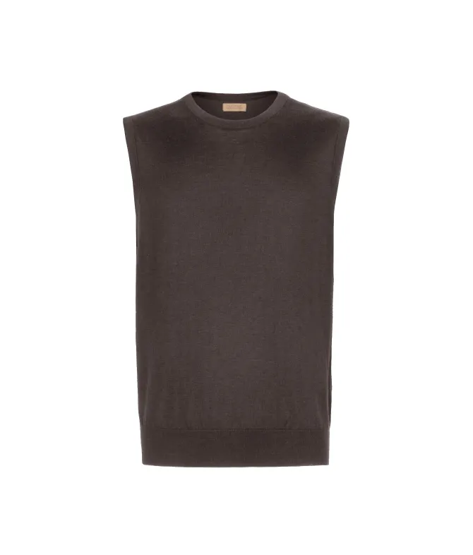 Gilet girocollo in Cashmere Ultrafine