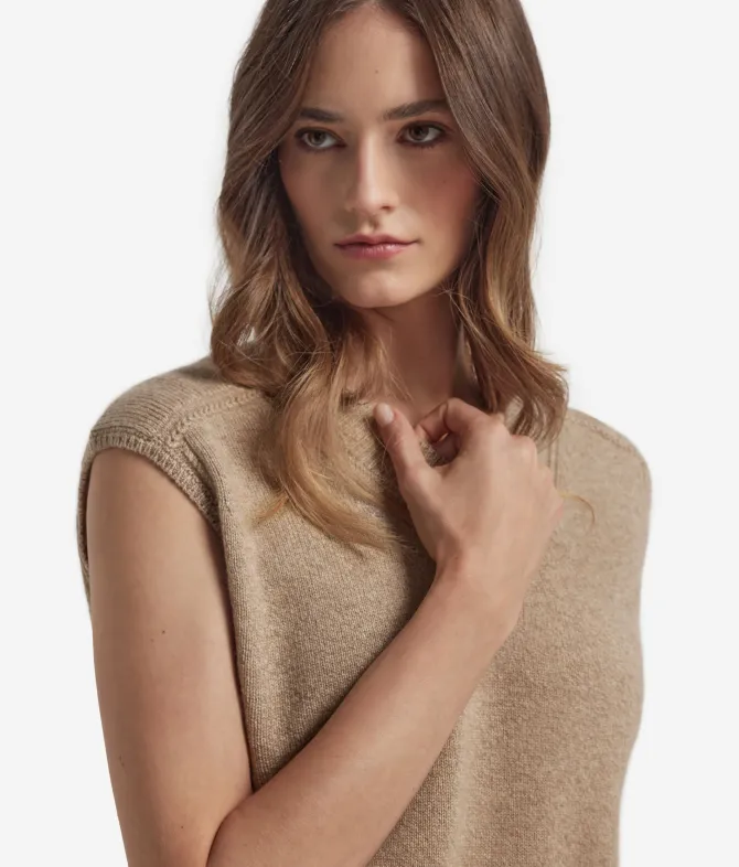 Gilet in Cashmere Undyed Ultrasoft