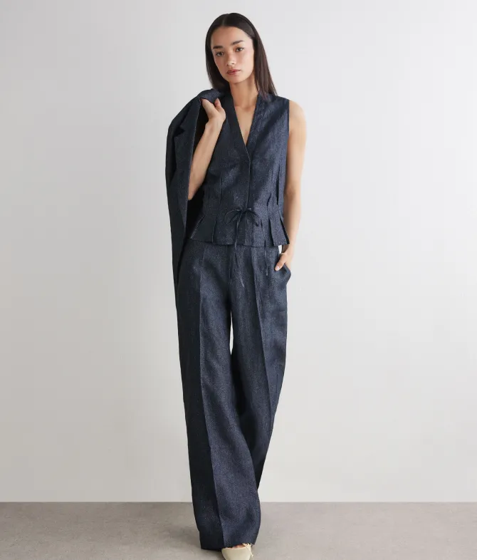 Gilet in lino lamè