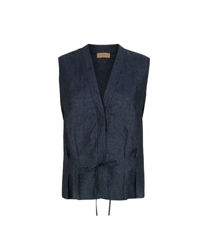 Gilet in lino lamè