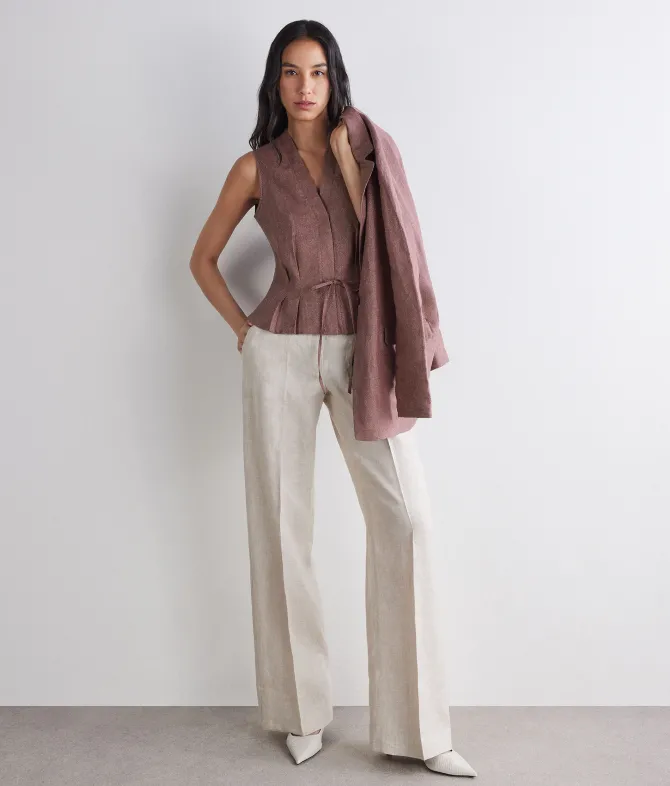 Gilet in lino lamè