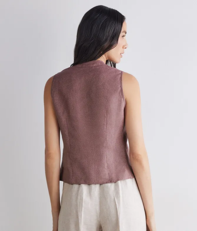 Gilet in lino lamè