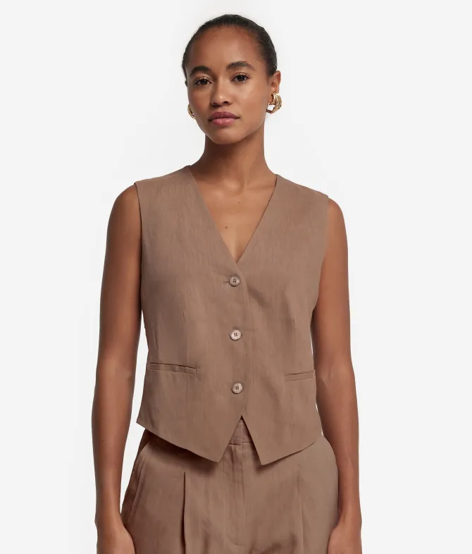 Gilet in lino viscosa