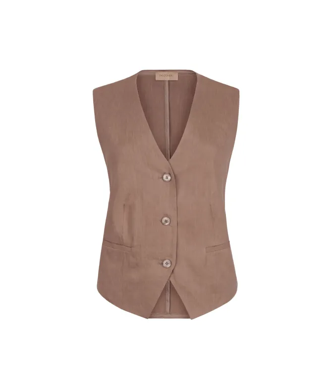 Gilet in lino viscosa
