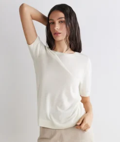 Girocollo a maniche corte in Cashmere Silkfine