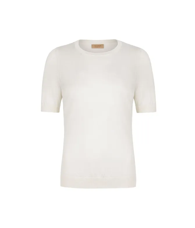 Girocollo a maniche corte in Cashmere Silkfine