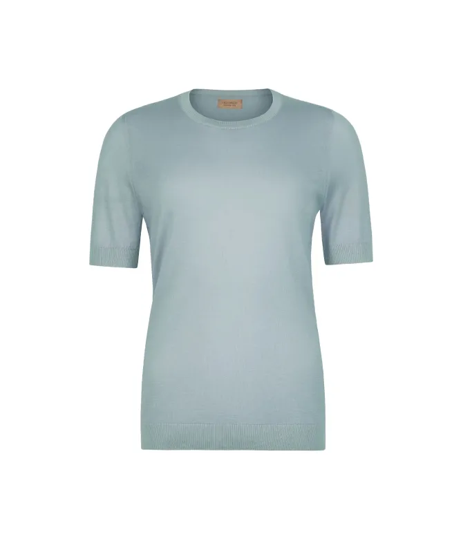 Girocollo a maniche corte in Cashmere Silkfine