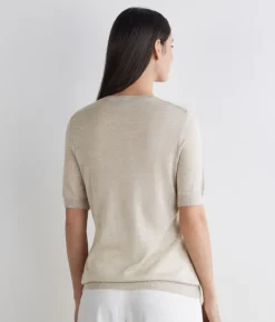 Girocollo a maniche corte in Cashmere Silkfine