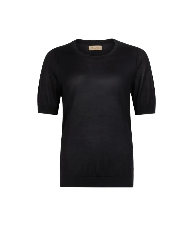 Girocollo a maniche corte in Cashmere Silkfine