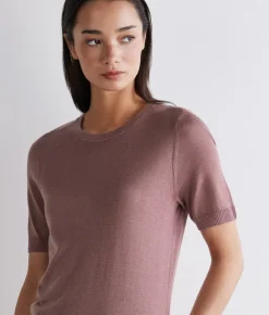 Girocollo a maniche corte in Cashmere Silkfine